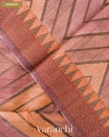Peach Tricolour Rangkaat Pure Raw Silk Handloom Saree — Border