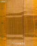 Mustard Yellow Pure Raw Silk Handloom Saree — Pallu
