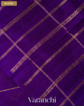 Royal Purple Checkered Pure Raw Silk Handloom Saree — Blouse