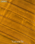 Mustard Yellow Borderless Pure Raw Silk Handloom Saree — Blouse