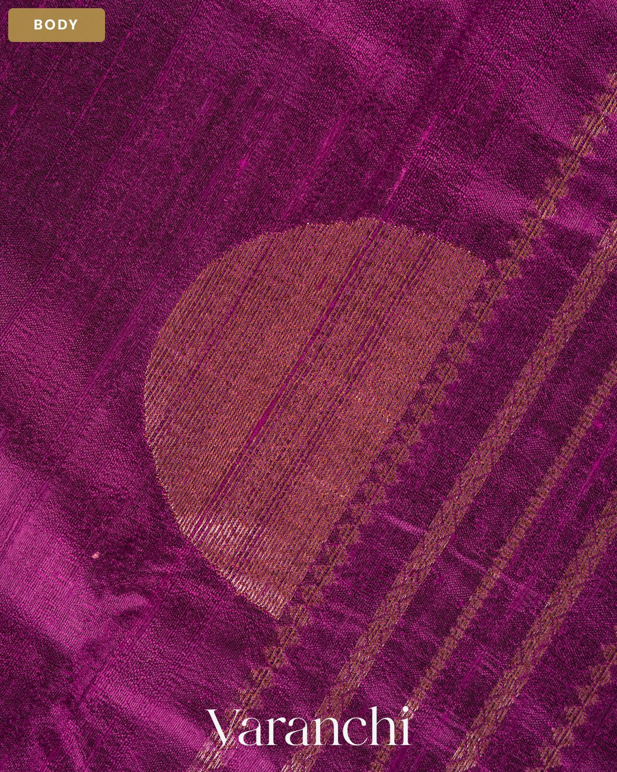 Wine Pure Raw Silk Handloom Saree — Body