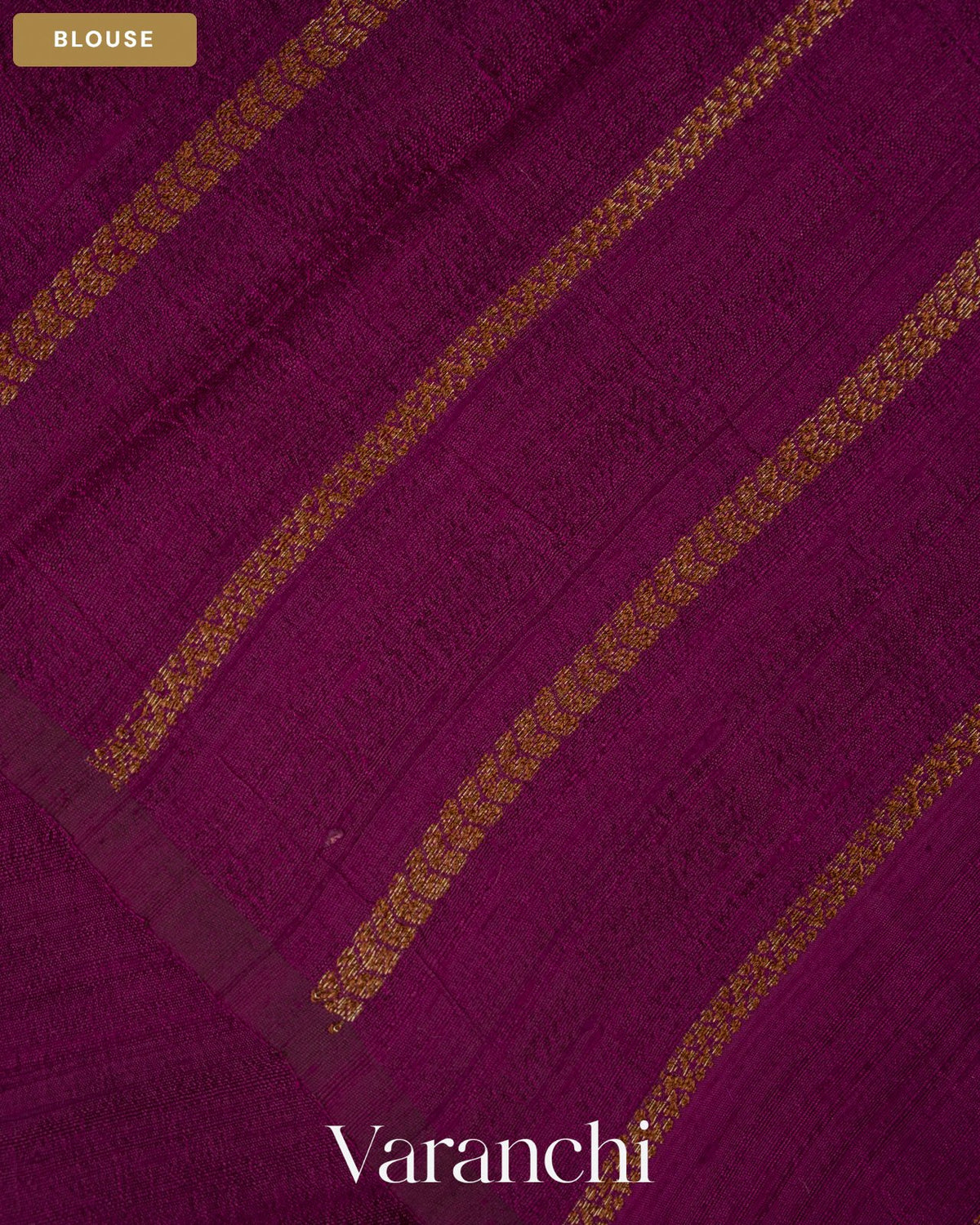 Wine Borderless Pure Raw Silk Handloom Saree — Blouse