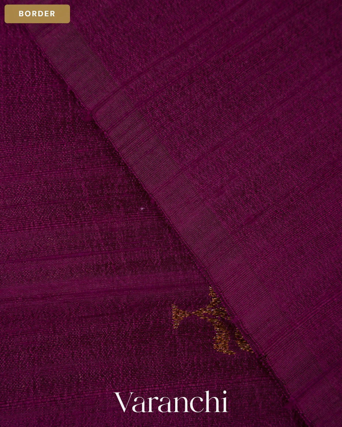 Wine Borderless Pure Raw Silk Handloom Saree — Border