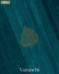 Sapphire Blue Pure Raw Silk Handloom Saree — Body