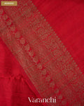 Crimson Red Pure Raw Silk Handloom Saree — Border