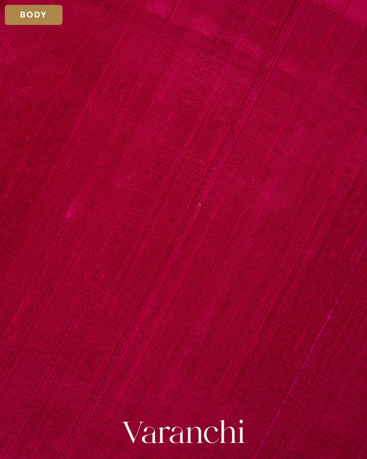 Deep Magenta Pure Raw Silk Handloom Saree — Body