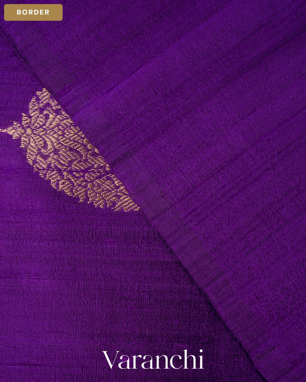 Royal Purple Borderless Pure Raw Silk Handloom Saree — Border