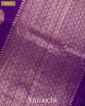 Royal Purple Borderless Pure Raw Silk Handloom Saree — Pallu