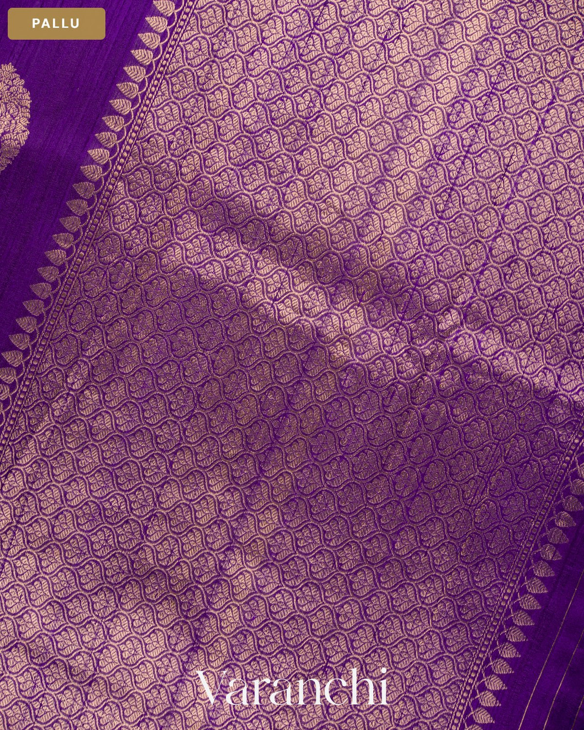 Royal Purple Borderless Pure Raw Silk Handloom Saree — Pallu