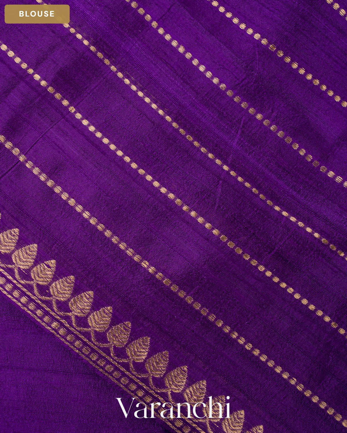 Royal Purple Borderless Pure Raw Silk Handloom Saree — Blouse