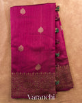 Wine Pure Raw Silk Handloom Saree — Full Saree