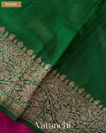 Wine Pure Raw Silk Handloom Saree — Blouse