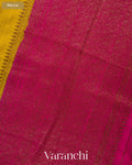Lemon Yellow Pure Raw Silk Handloom Saree — Pallu