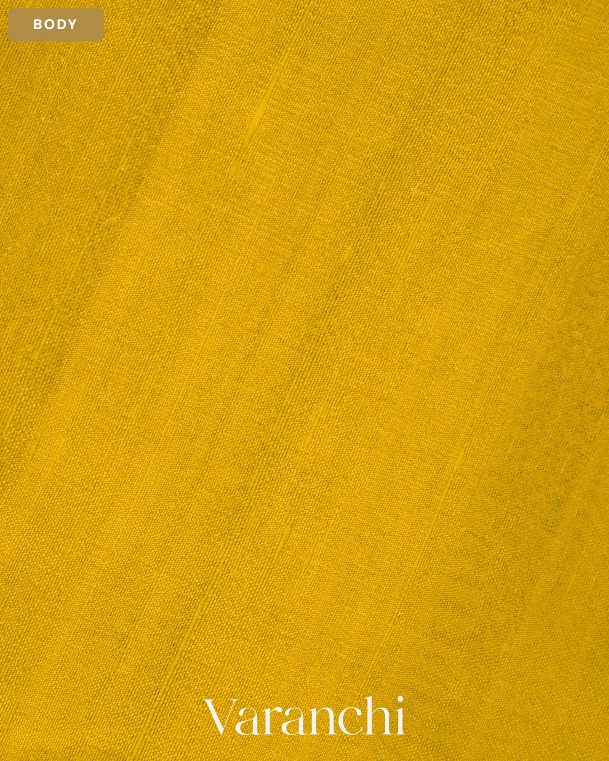 Lemon Yellow Pure Raw Silk Handloom Saree — Body