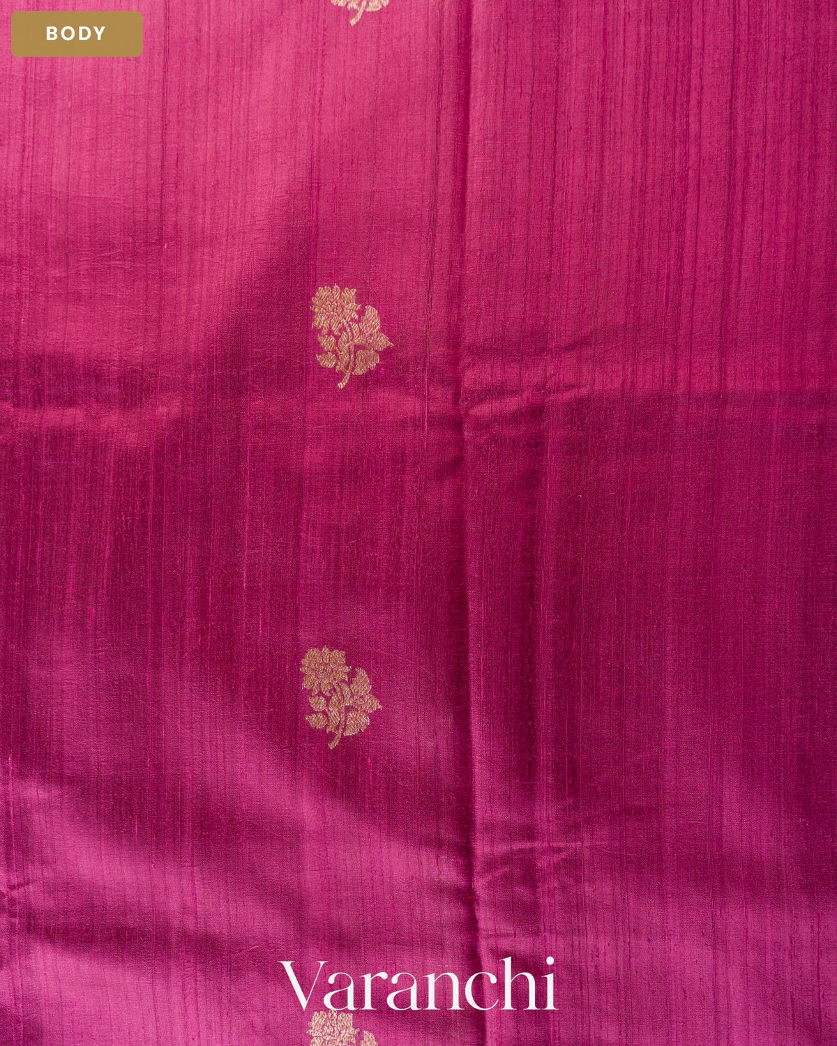 Wine Pure Raw Silk Handloom Saree — Body