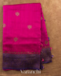 Rani Pink Pure Raw Silk Handloom Saree — Full Saree