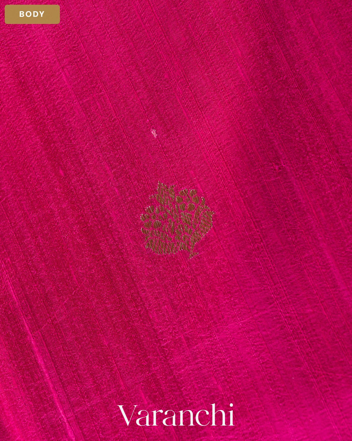 Rani Pink Pure Raw Silk Handloom Saree — Body
