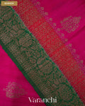 Rani Pink Pure Raw Silk Handloom Saree — Border