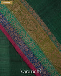 Bottle Green Pure Raw Silk Handloom Saree — Border