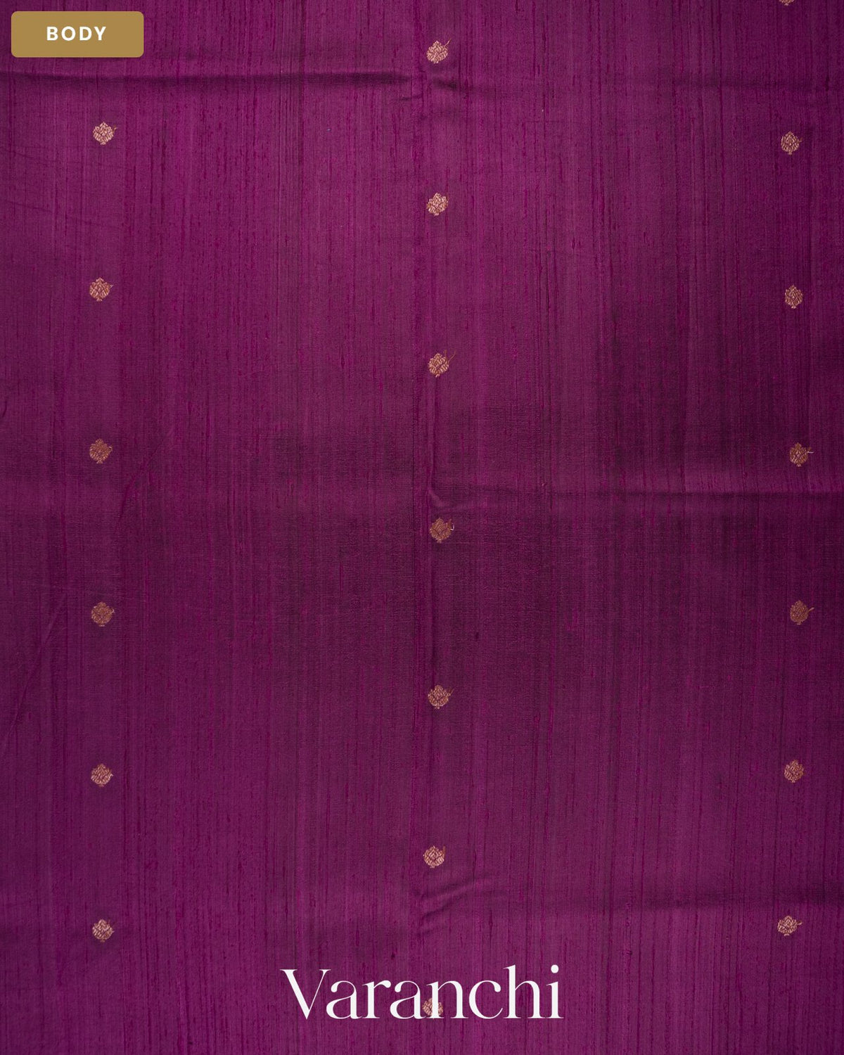 Deep Wine Pure Raw Silk Handloom Saree — Body