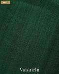 Bottle Green Hand Brushed Pure Raw Silk Handloom Saree — Body