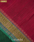 Bottle Green Pure Raw Silk Handloom Saree — Blouse