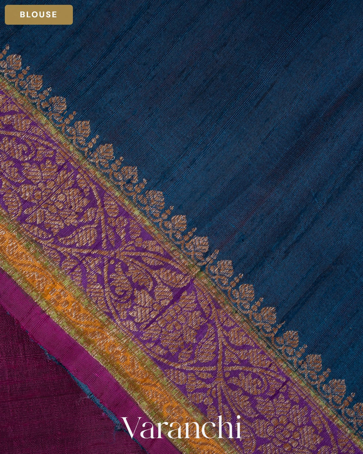 Burgundy Pure Raw Silk Handloom Saree — Blouse