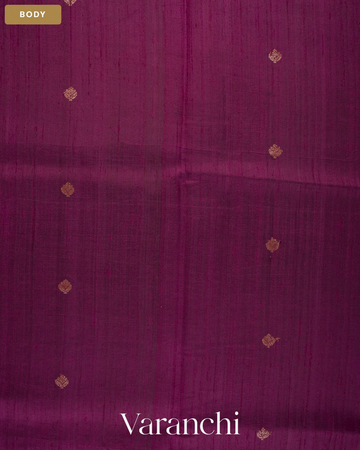 Burgundy Pure Raw Silk Handloom Saree — Body