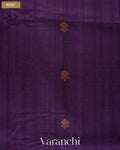 Deep Violet Pure Raw Silk Handloom Saree — Body