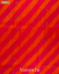 Orange Lehariya Shibori Pure Raw Silk Handloom Saree — Body