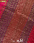Magenta Lehariya Shibori Pure Raw Silk Handloom Saree — Pallu