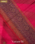 Magenta Lehariya Shibori Pure Raw Silk Handloom Saree — Border
