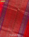 Orange Shibori Pure Raw Silk Handloom Saree — Pallu
