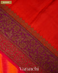 Orange Shibori Pure Raw Silk Handloom Saree — Blouse