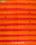 Orange Shibori Pure Raw Silk Handloom Saree — Body