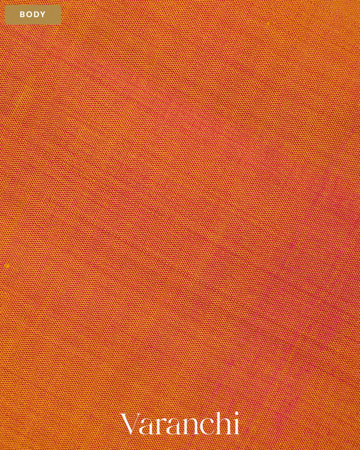 Marigold Orange Pure Rajkot Patola Silk Handloom Saree — Body