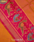 Marigold Orange Pure Rajkot Patola Silk Handloom Saree — Border