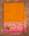 Marigold Orange Pure Rajkot Patola Silk Handloom Saree — Full Saree