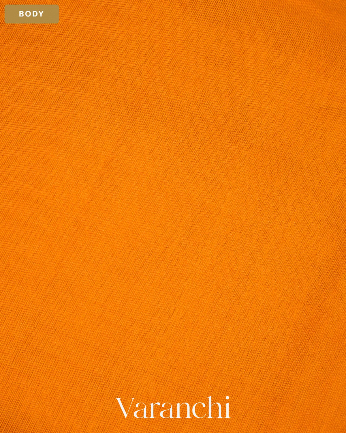 Marigold Orange Pure Rajkot Patola Silk Handloom Saree — Body