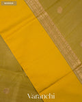 Olive Green Pure Tussar Silk Saree — Border