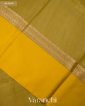 Olive Green Pure Tussar Silk Saree — Blouse