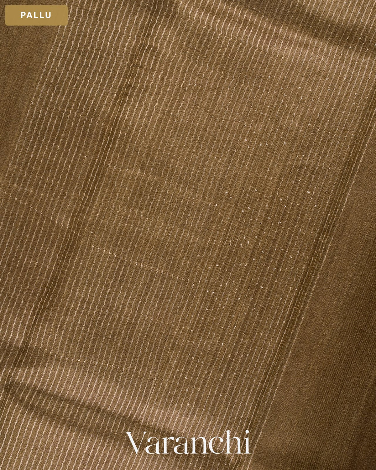 Brown Pure Tussar Silk Saree — Pallu