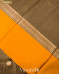 Brown Pure Tussar Silk Saree — Blouse