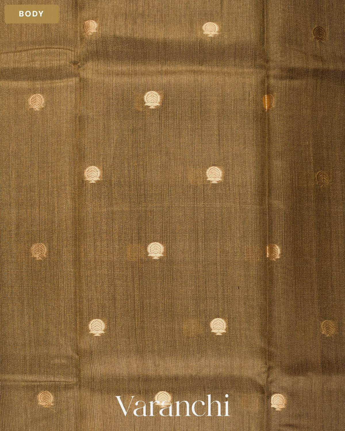 Brown Pure Tussar Silk Saree — Body