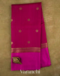 Deep Magenta Pure Tussar Silk Saree — Full Saree