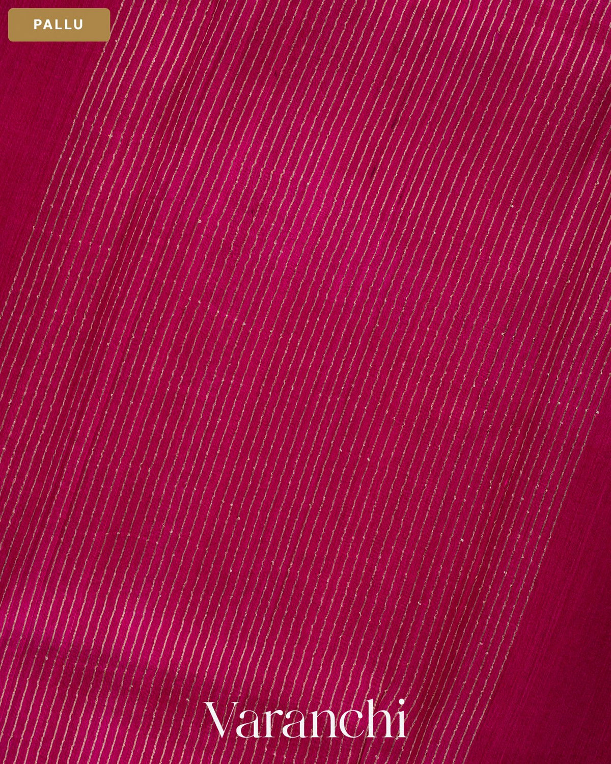 Deep Magenta Pure Tussar Silk Saree — Pallu
