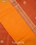 Rust Orange Pure Tussar Silk Saree — Border