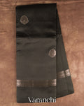 Black Pure Poona Silk Saree — Full Saree