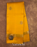 Bright Yellow Pure Poona Silk Saree — Full Saree