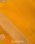 Bright Yellow Pure Poona Silk Saree — Blouse